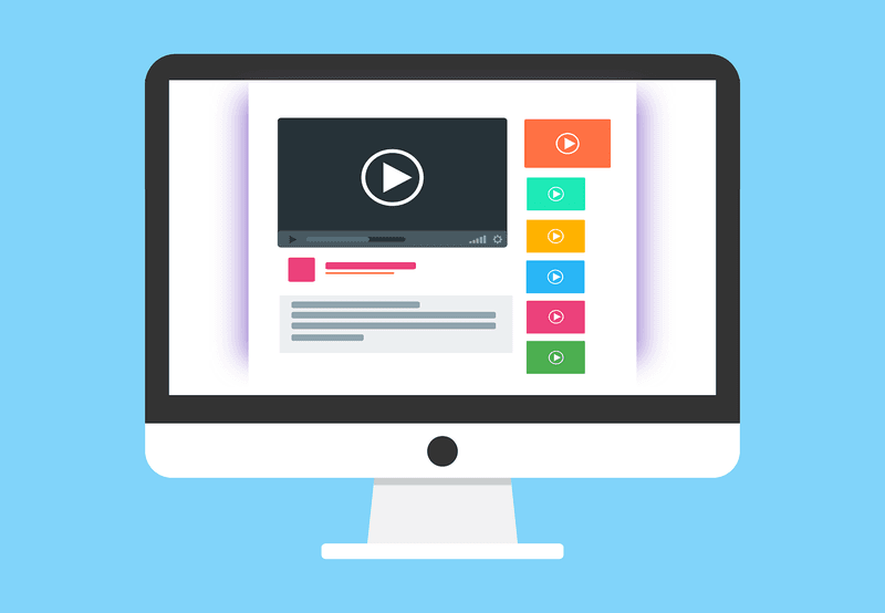 A monitor representing a video content marketing strategy
