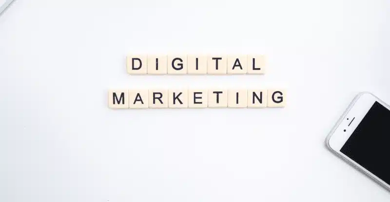 Marketing Digital escrito en bloques