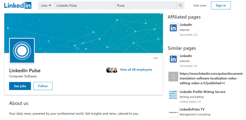 Plataforma de pulso Do LinkedIn