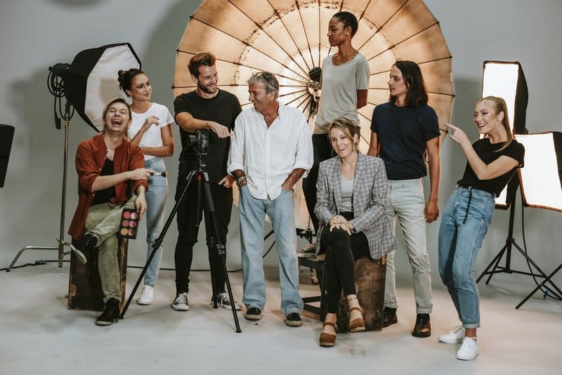 People in a photo shoot system in an advertising agency