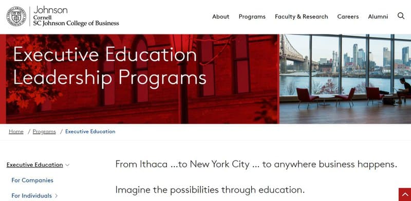Cornell Executive Education Program Website