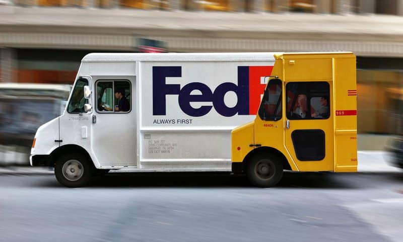 FedEx ad on van