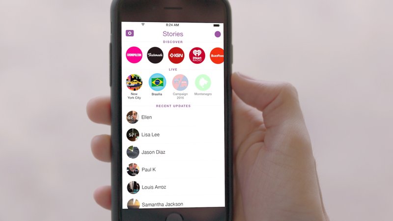 Características para el público joven: Historias en SnapChat