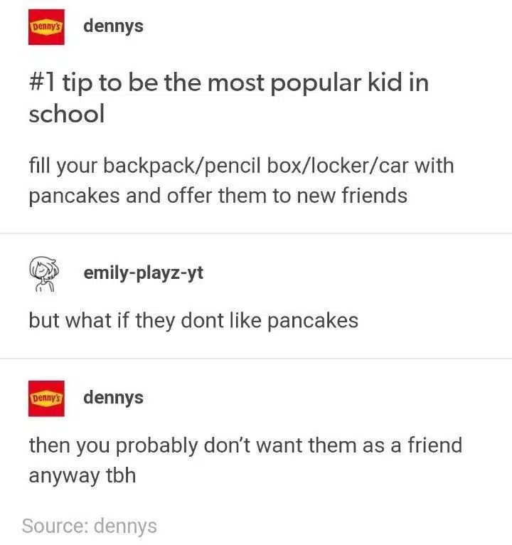 Interacciones de Denny's en Tumblr