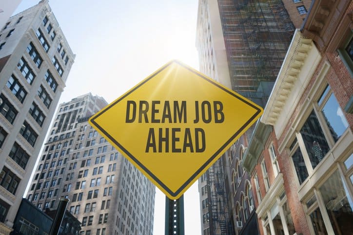 Dream Job Ahead road sign