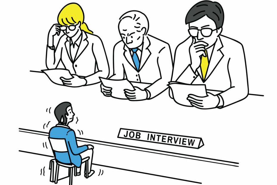 Nervous candidate in an interview
