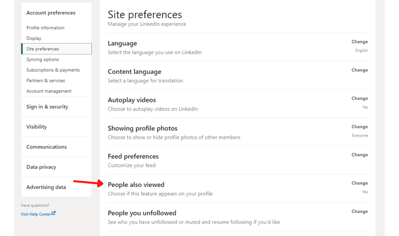 Seção 'Pessoas Também Visualizadas' no LinkedIn