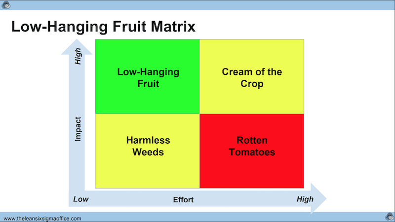 Low hanging fruit matrix.