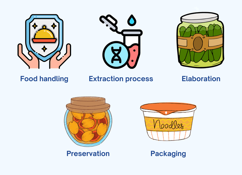 Processes carried out in the packaged food career path.