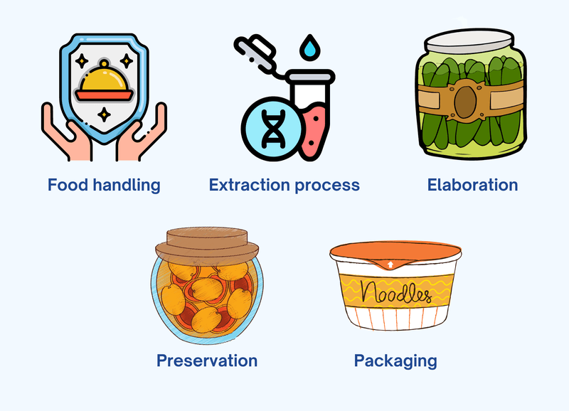 Processos realizados na trajetória de carreira alimentar embalada.