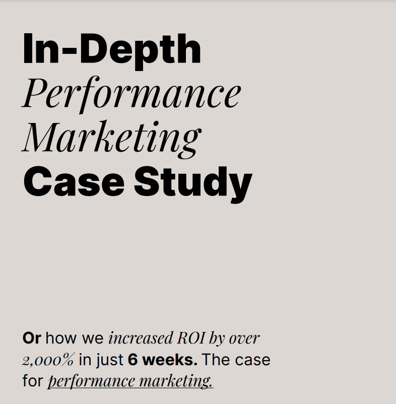 Performance Marketing case study.
