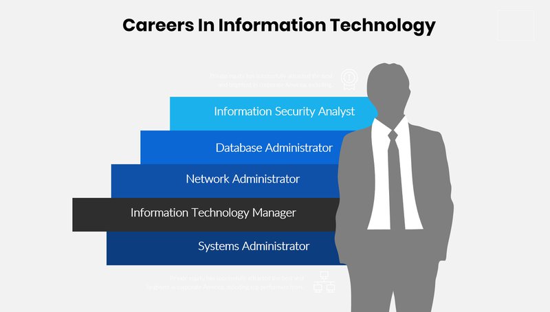 Infográficos como as carreiras em tecnologia da informação