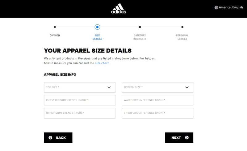 Adidas survey form
