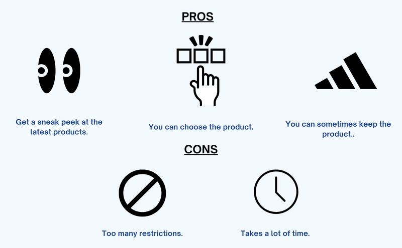 Pros and cons of adidas product testing