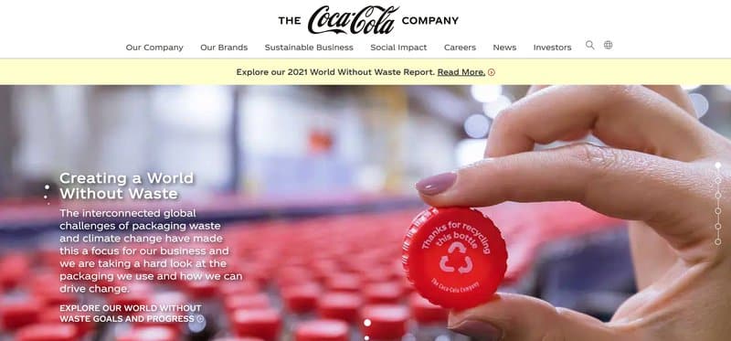 Coca Cola homepage