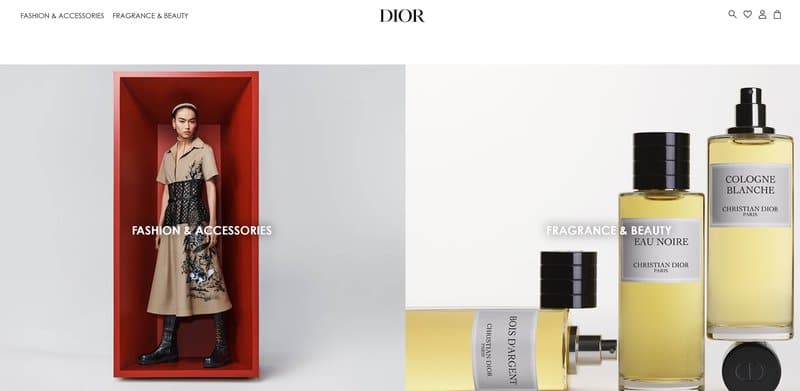 Dior’s homepage