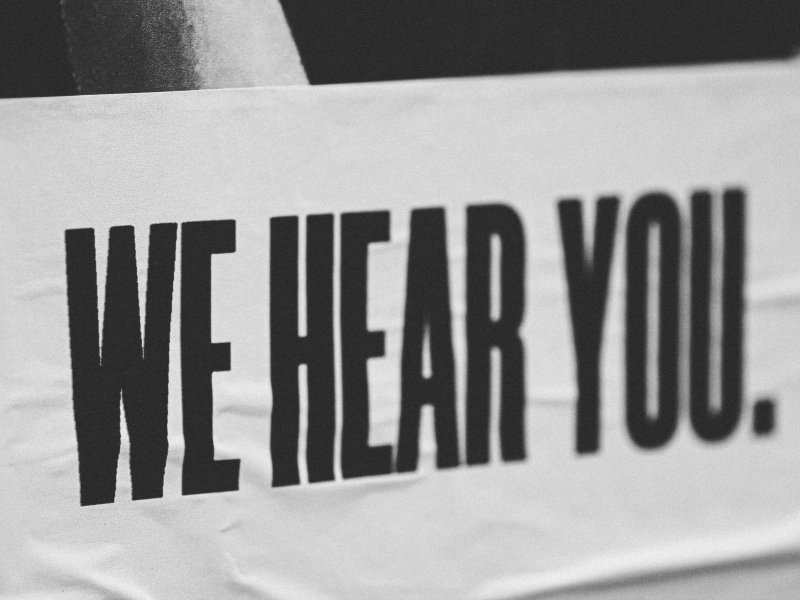 The message "we hear you" representing a customer obsession culture