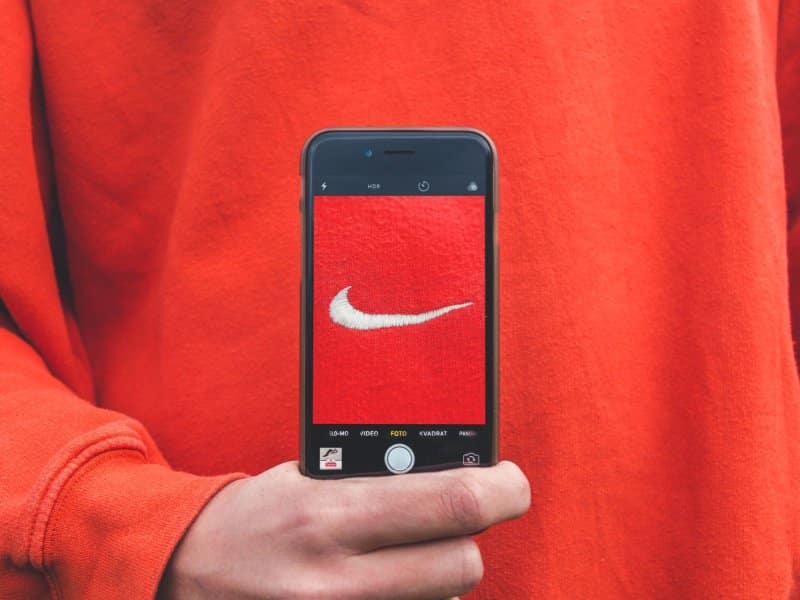 Nike logo in a cell phone
