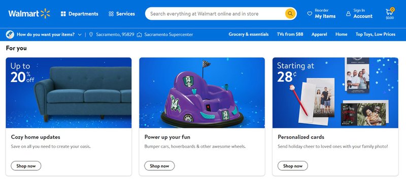 Walmart website consumer services