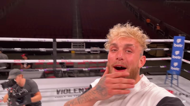 Jake Paul in the day of the fight with Anderson Silva , when he made 7 figures in just one fight