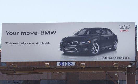 Audi's billboard for ambush marketing strategy.
