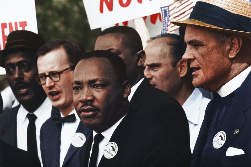 Martin Luther King in a protest with others