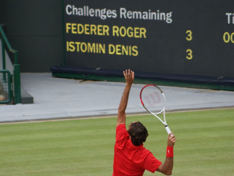 Roger Federer playing tennis
